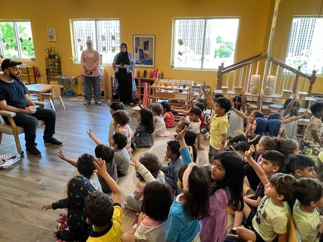 Children raising their hands